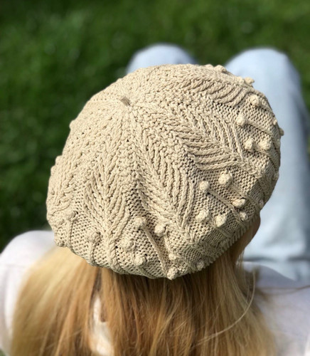 Summer cotton beret knit - summer, beret,