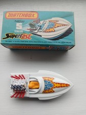 Vintage 1975 Matchbox Superfast No 5 Seafire Boat Yellow Pilot Blue Base Rare. 
