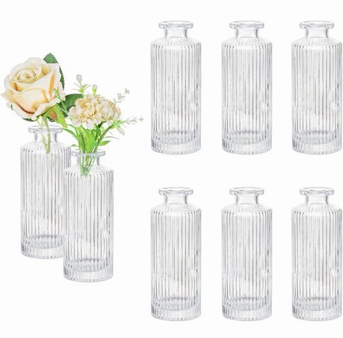 Small glass flower vases - glass, set