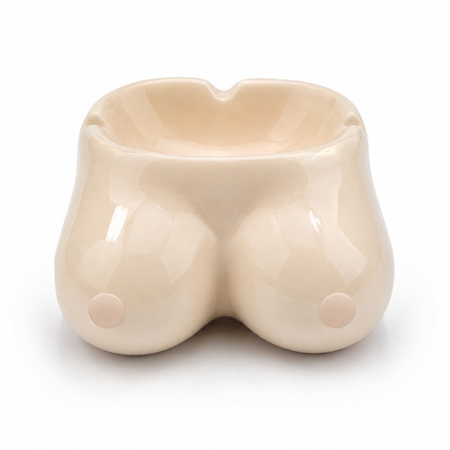 Ceramic ashtray cream - ceramic,