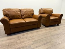 Salisbury Leather 2 Seater & Armchair – Tan