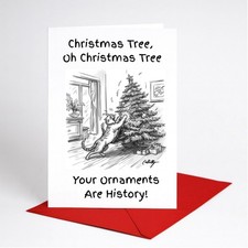 Funny Christmas Card Rude Cat
