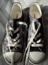 Converse Girls Black Sparkly Trainer/pumps Uk Size 13