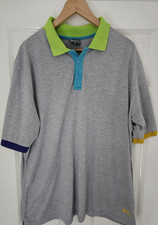 Lee Cooper Polo Shirt Short Sleeves In Grey With Coloured Trim - Size XL