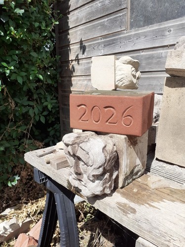 Red sandstone block - red,