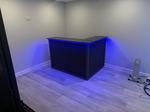 Modern shaped wooden bar - l-shaped,
