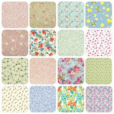 Floral cotton fabric rose - cotton,