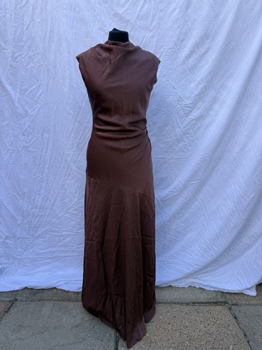 Brown fluid satin bias - brown,