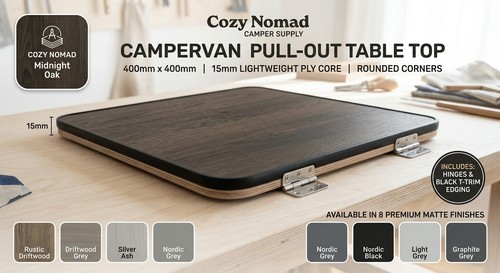 Folding campervan table 400mm - folding,