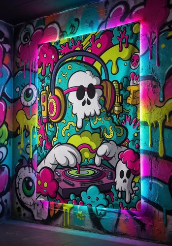 Trippy skulll wall - skulll,
