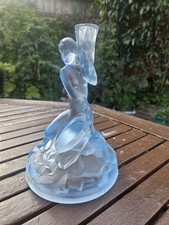 WALTHER & SOHNE PASTEL BLUE ART DECO STYLE GLASS LAMP BASE A/F