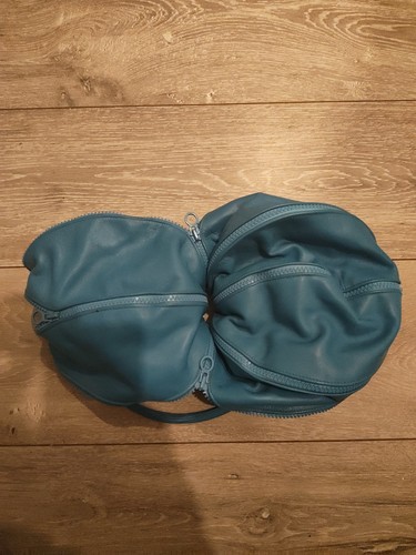Teal blue multi zip handbag - multi,