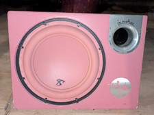 In Phase Pink Subwoofer And Amplifier