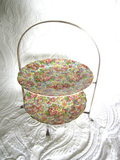 Pretty James Kent Apple Blossom Chintz Vintage Cake stand