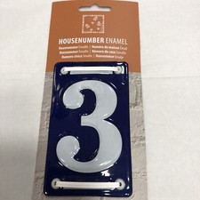Enamel House Number 3 French