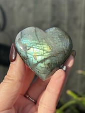 Labradorite Heart Crystal Polished Gemstone Blue Green Flash High Quality