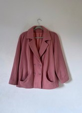 Vintage Candy Pink Pure New Wool Draped Pea Coat | Murray Brothers | UK 18