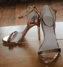 ASOS UK 4.5 LADIES ROSE GOLD HEELED SANDALS NEW