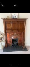 Antique copper fireplace surround Mahogany