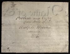 1829 Probate & Last Will & Testament of Ralph Brown, Newcastle Under Lyme ￼