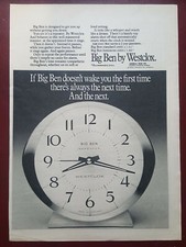 Westclox - Big Ben Alarm Clock - 1970's Magazine Advert #B10141