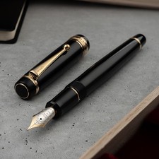 Pilot Namiki Custom 845 Urushi Ebonite Black FKV5MRB 18K Gold Nib Fountain Pen