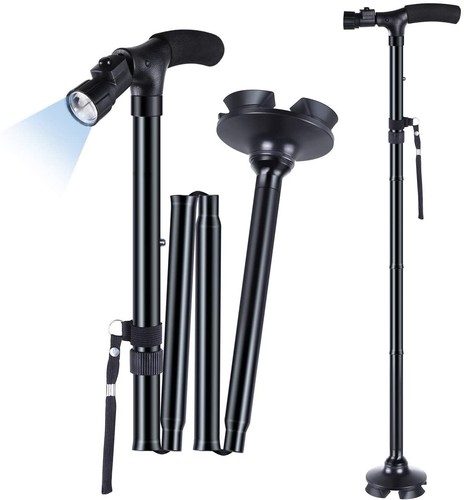 Foldable walking stick with - foldable,