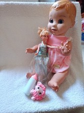 luvabella blonde  working doll -plus barbie doll  bottle. Lamby