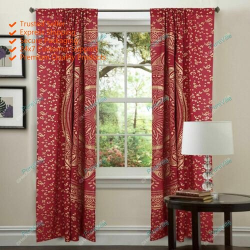 Indian mandala curtains cotton - indian,