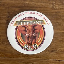 Vintage Elephant Red Beer Pin 3” Pinback Button Carlsberg 1990 Advertising JD