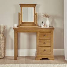 French Louis Oak Dressing Table Set with Mirror - Bedroom - FL09-FL11