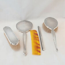 Solid Silver Vanity Dressing Table Set, Birmingham 1954