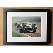 ASTON MARTIN 1958 DBR1 PRINT (FRAMED) POSTER 1980 print of a painting by Alan Pr