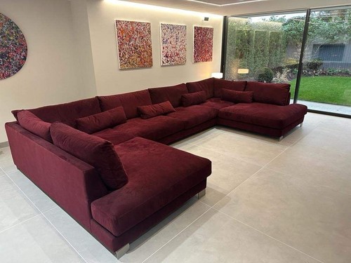 Large red shape sofa - red, u