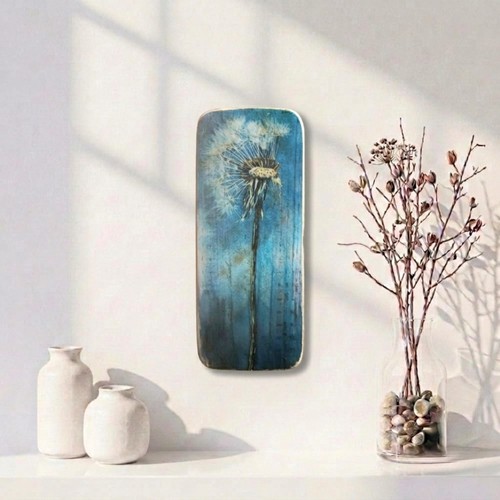 Dandelion wood art 28cms tall - dandelion,