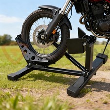 GEARZAAR Motorcycle Front Wheel Chock (15-22'' Wheels) - Motorbike Paddock Stand