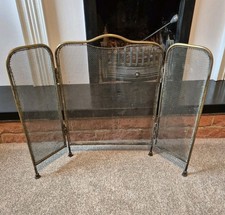 Edwardian, Brass, Folding Fire Guard