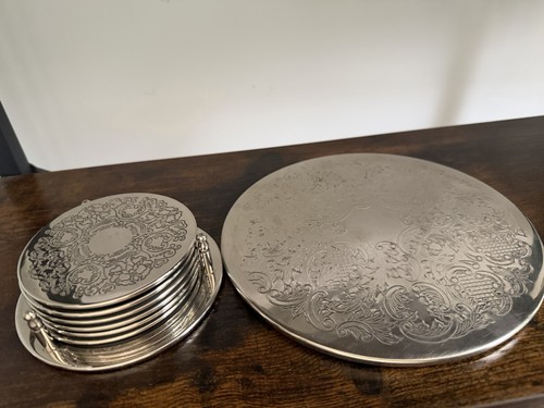 Vintage silver plated coaster - vintage,