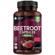 Beetroot Capsules  - Potent 5100mg Per Serving 180 Vegan Capsules + Black Pepper