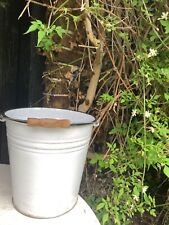 Vintage Off White Enamel Bucket - Nice Watertight Very Good Condition - Florist