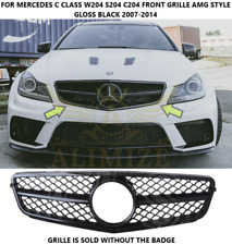 For MERCEDES C CLASS W204 C204 S204 C350 C200 C220 AMG STYLE GLOSS BLACK GRILLE