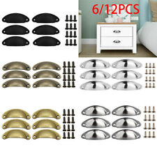 6/12Pcs Cup Pull Shell Handles Half Moon Kitchen Cupboard Cabinet Door Draw Knob