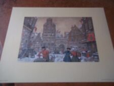 ANTON PIECK Vintage Print AMSTERDAMS STRAATTONEEL SCENE VGC Colour 9" x 7"