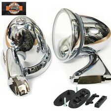 Pair Adjustable Classic Chrome Door Bullet Torpedo Mirrors MG, MINI, TRIUMPH etc