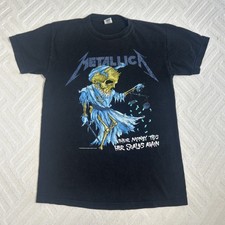 VTG Metallica Shirt Mens Medium Black Scales Pushead Death Band Pacific Tag 1994