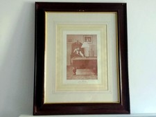 SNOOKER CUE MASTERS POSITION FROM THE PUSH SHOT ANTIQUE PRINT WOOD GLASS FRAMED