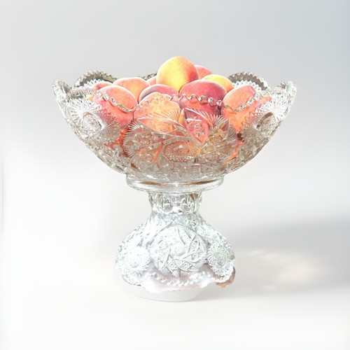 Huge antique eapg glass punch - antique,