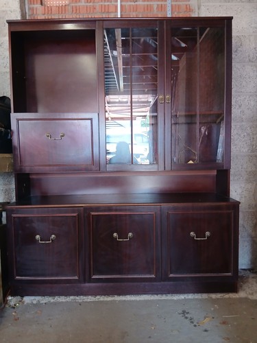 Mahogany wall display unit - wall,