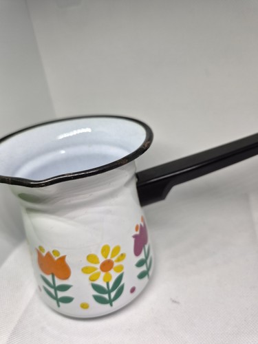 Vintage enamelware white tulip - vintage,