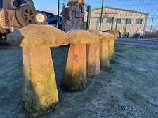 Reclaimed Batch Of 5 Buff Terracotta Mushroom Staddle Stones